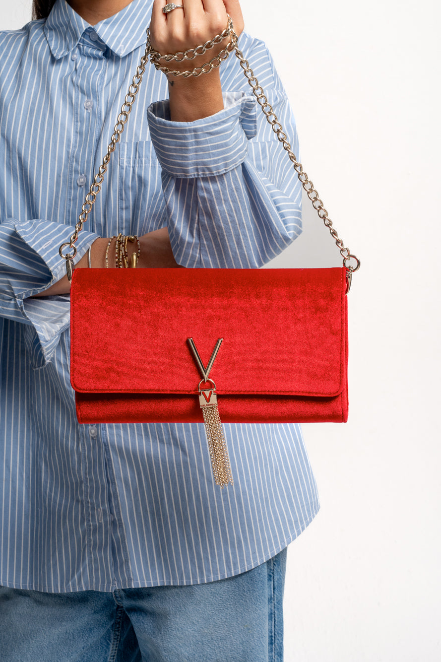 Valentino Bags Divina Velvet Shoulder Bag