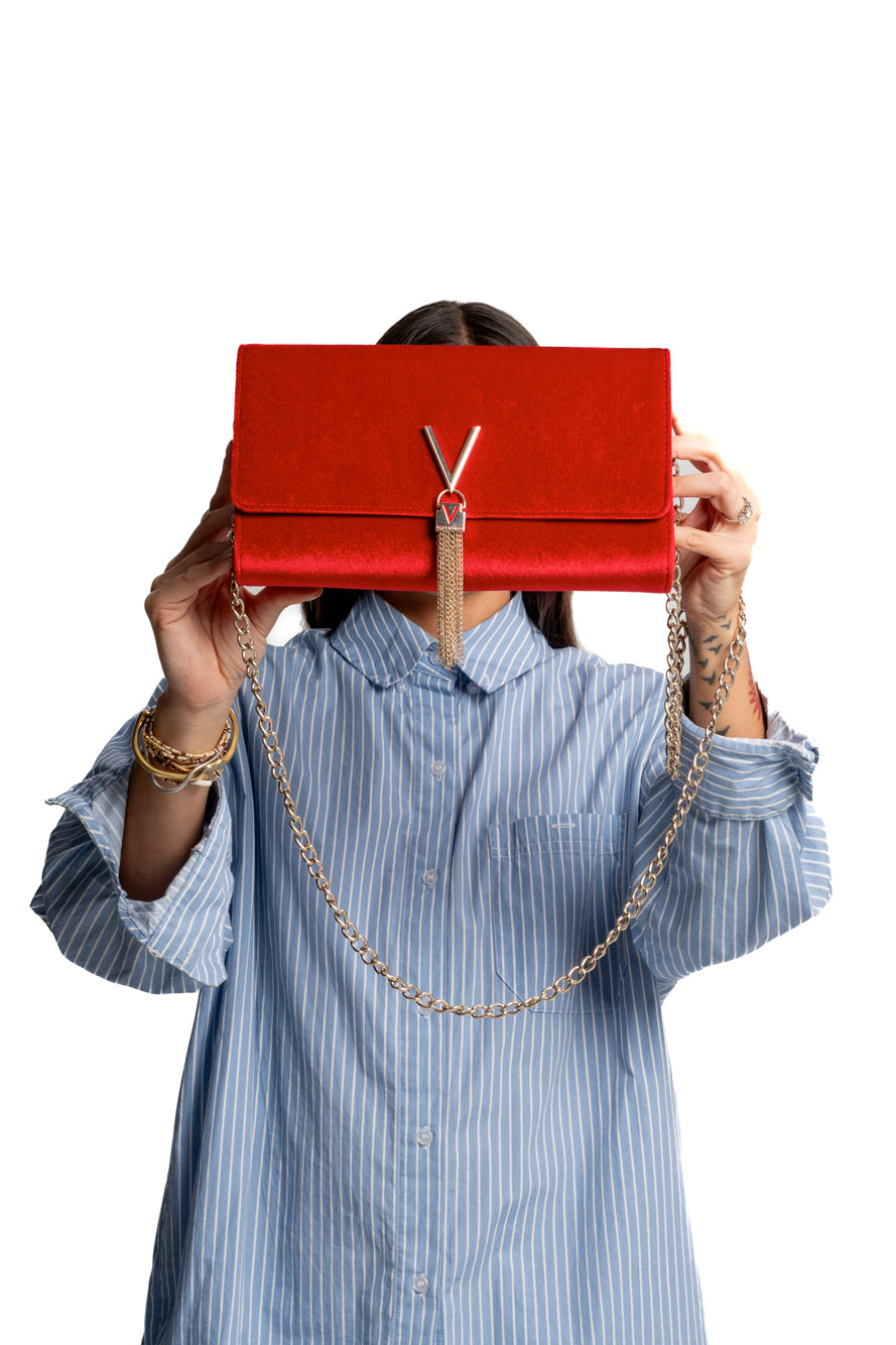 Valentino Bags Divina Velvet Shoulder Bag