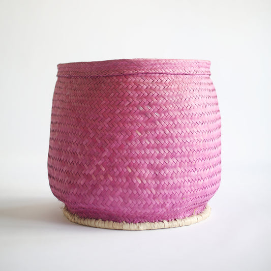 Woven Basket (Cerise Pink)