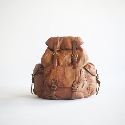 Vintage-Style Leather Backpack