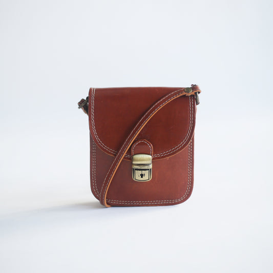 Firenze Leather Mini Crossbody Bag – Compact Elegance in Tan